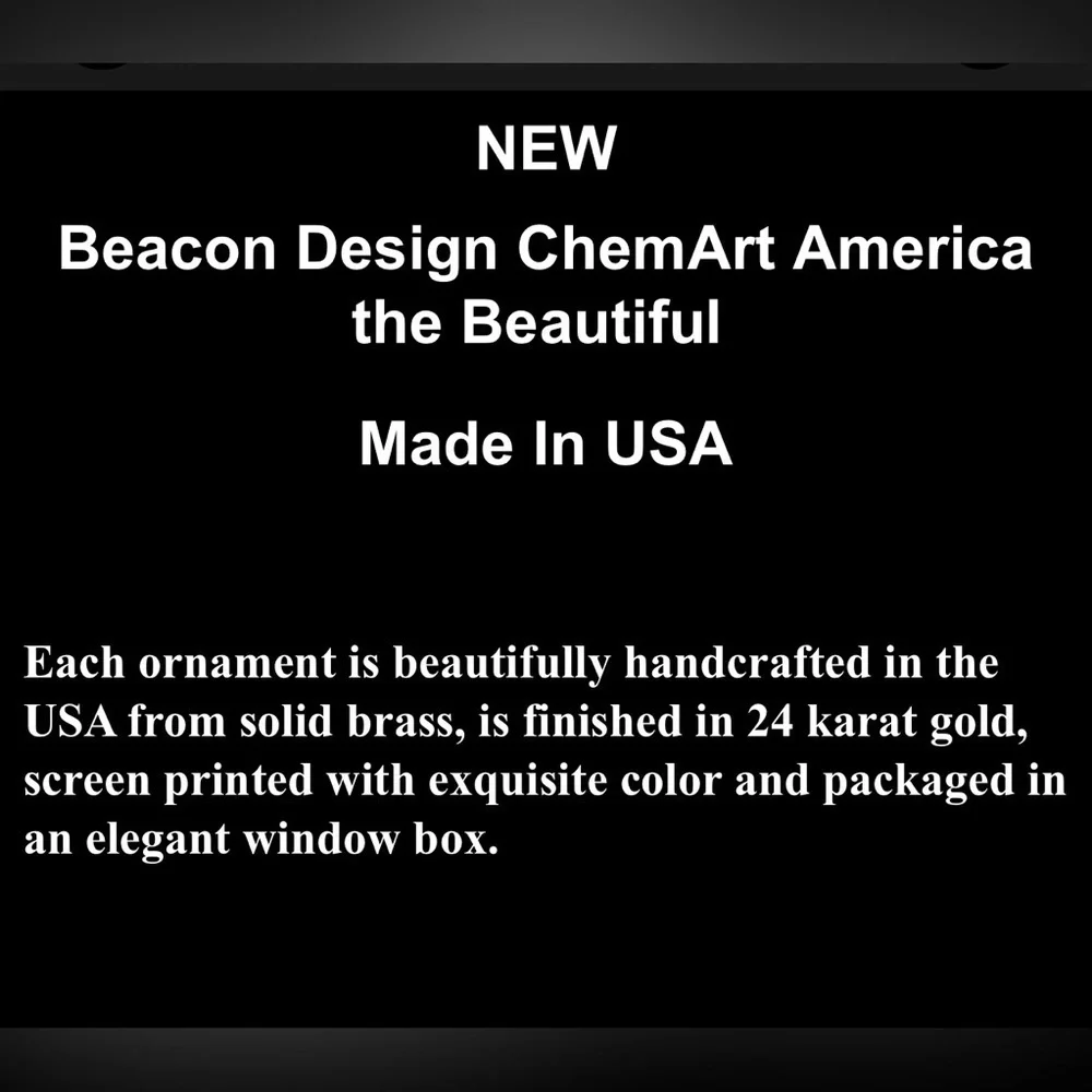 Beacon Design ChemArt America The Beautiful Ornament, Made In The USA, Patriotic